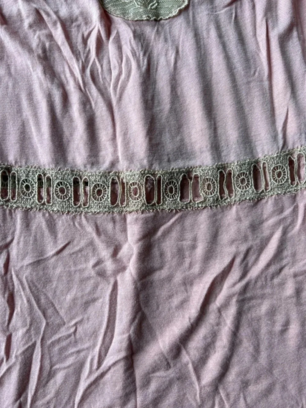 Vintage Ralph Lauren Pink Lace Sleep Tunic Chemise Coquette Cottagecore L Glam